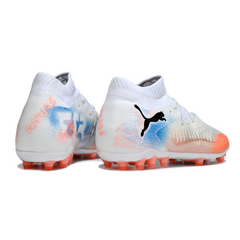 Puma Future 8 White, Orange and Blue Artificial Ground AG Football Boot