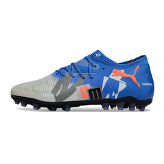 Puma Future 8 Low-Cut White and Blue Artificial Ground AG Football Boot
