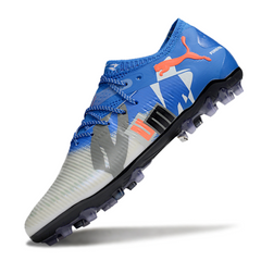 Puma Future 8 Low-Cut White and Blue Artificial Ground AG Football Boot