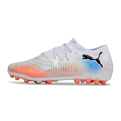 Puma Future 8 Low-Cut White and Orange Artificial Ground AG Football Boot
