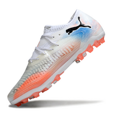 Puma Future 8 Low-Cut White and Orange Artificial Ground AG Football Boot