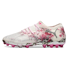 Puma Future 8 Low-Cut White and Pink Artificial Ground AG Football Boot