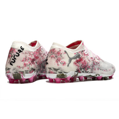 Puma Future 8 Low-Cut White and Pink Artificial Ground AG Football Boot