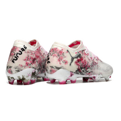 Puma Future 8 Low-Cut White and Pink Firm Ground FG Football Boot