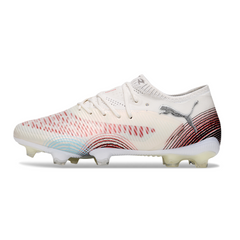 Puma Future 8 Low-Cut White and Red Firm Ground FG Football Boot