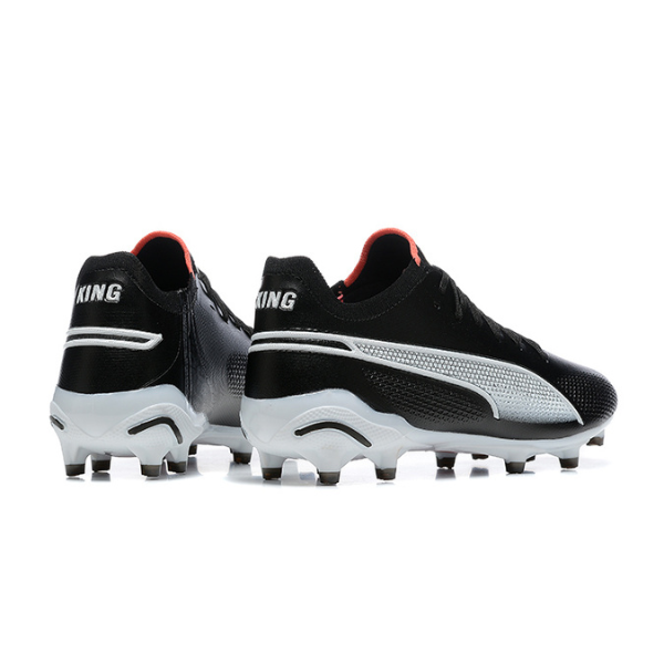 Chuteira Campo Puma King Ultimate FG Preta, Branca e Laranja - VENI Futebol