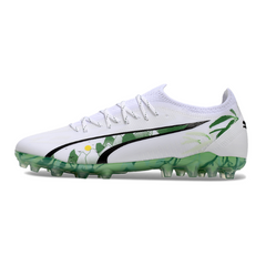 Puma Ultra 5 Carbon White and Green Mixed Ground MG Football Boot