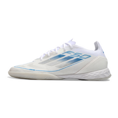 Adidas F50 Elite White and Blue Indoor IC Football Boot