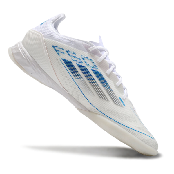 Adidas F50 Elite White and Blue Indoor IC Football Boot