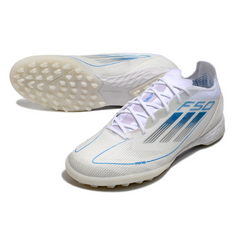 Adidas F50 Elite White and Blue Turf TF Football Boot