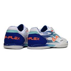 Joma Top Flex Rebound White and Blue Indoor IC Football Boot