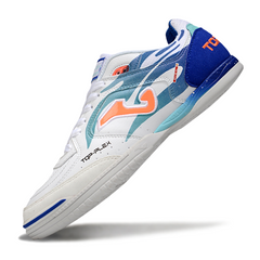 Joma Top Flex Rebound White and Blue Indoor IC Football Boot