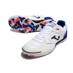 Joma Top Flex Rebound White, Blue, and Red Indoor IC Football Boot