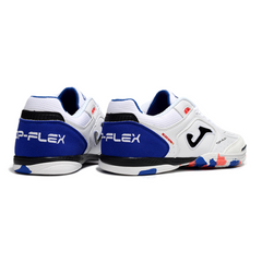 Joma Top Flex Rebound White, Blue, and Red Indoor IC Football Boot