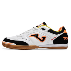 Joma Top Flex Rebound White, Black, and Orange Indoor IC Football Boot