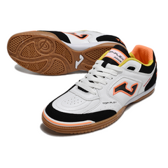 Joma Top Flex Rebound White, Black, and Orange Indoor IC Football Boot