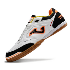 Joma Top Flex Rebound White, Black, and Orange Indoor IC Football Boot