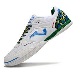 Joma Top Flex Rebound White, Green, and Blue Indoor IC Football Boot