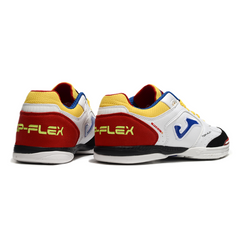 Joma Top Flex Rebound White, Red, and Yellow Indoor IC Football Boot