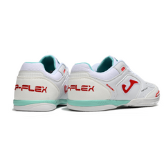 Joma Top Flex Rebound White, Red and Light Blue Indoor IC Football Boot