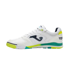 Joma Top Flex Rebound White, Green, and Yellow Indoor IC Football Boot