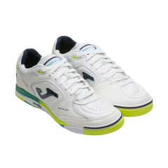 Joma Top Flex Rebound White, Green, and Yellow Indoor IC Football Boot