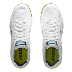 Joma Top Flex Rebound White, Green, and Yellow Indoor IC Football Boot