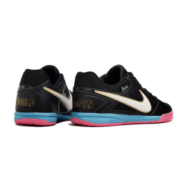 Chuteira Futsal Nike SB Gato X Supreme IC Preta, Rosa e Azul - VENI Futebol