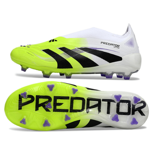 Adidas Predator 25 Elite Laceless White and Green Firm Ground FG Adidas Predator 25 Elite Laceless White and Green Firm Ground FG