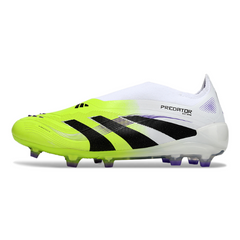 Adidas Predator 25 Laceless Elite White and Green Kids Firm Ground FG Football Boot