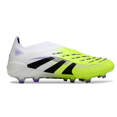 Adidas Predator 25 Laceless Elite White and Green Kids Firm Ground FG Football Boot