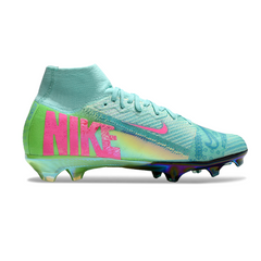 Nike Air Zoom Mercurial Superfly 10 Elite Blue, Green, and Pink Kids Firm Ground FG Football Boot