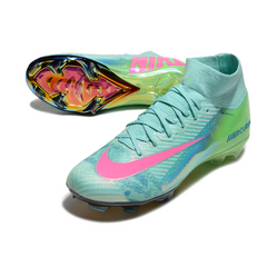 Nike Air Zoom Mercurial Superfly 10 Elite Blue, Green, and Pink Kids Firm Ground FG Football Boot