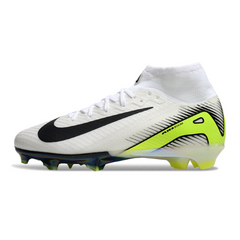 Nike Air Zoom Mercurial Superfly 10 Elite White, Green and Black Kids Firm Ground FG Football Boot