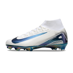 Nike Air Zoom Mercurial Superfly 10 Elite White and Green Kids Firm Ground FG Football Boot