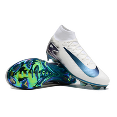 Nike Air Zoom Mercurial Superfly 10 Elite White and Green Kids Firm Ground FG Football Boot