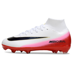 Nike Air Zoom Mercurial Superfly 10 Elite White and Red Kids Firm Ground FG Football Boot