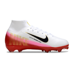 Nike Air Zoom Mercurial Superfly 10 Elite White and Red Kids Firm Ground FG Football Boot