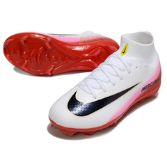 Nike Air Zoom Mercurial Superfly 10 Elite White and Red Kids Firm Ground FG Football Boot
