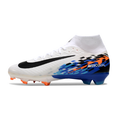Nike Air Zoom Mercurial Superfly 10 Elite White and Blue Kids Firm Ground FG Football Boot