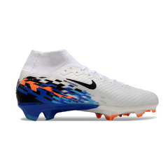 Nike Air Zoom Mercurial Superfly 10 Elite White and Blue Kids Firm Ground FG Football Boot
