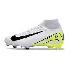 Nike Air Zoom Mercurial Superfly 10 Elite White and Green Kids Firm Ground FG Football Boot