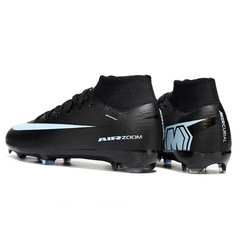 Nike Air Zoom Mercurial Superfly 10 Elite Black and Light Blue Pack Kids Firm Ground FG Football Boot