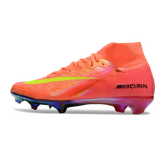 Nike Air Zoom Mercurial Superfly 10 Elite Pink and Yellow Kids Firm Ground FG Football Boot