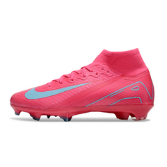 Nike Air Zoom Mercurial Superfly 10 Elite Pink and Light Blue Kids Firm Ground FG Football Boot