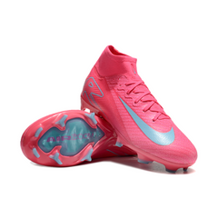 Nike Air Zoom Mercurial Superfly 10 Elite Pink and Light Blue Kids Firm Ground FG Football Boot