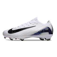 Nike Air Zoom Mercurial Vapor 16 Elite White and Gray Firm Ground FG Kids Football Boot
