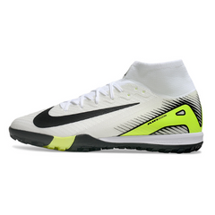 Nike Zoom Mercurial Superfly 10 Elite White, Green and Black Kids Turf TF Football Boot