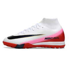 Nike Zoom Mercurial Superfly 10 Elite White and Red Kids Turf TF Football Boot