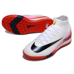 Nike Zoom Mercurial Superfly 10 Elite White and Red Kids Turf TF Football Boot